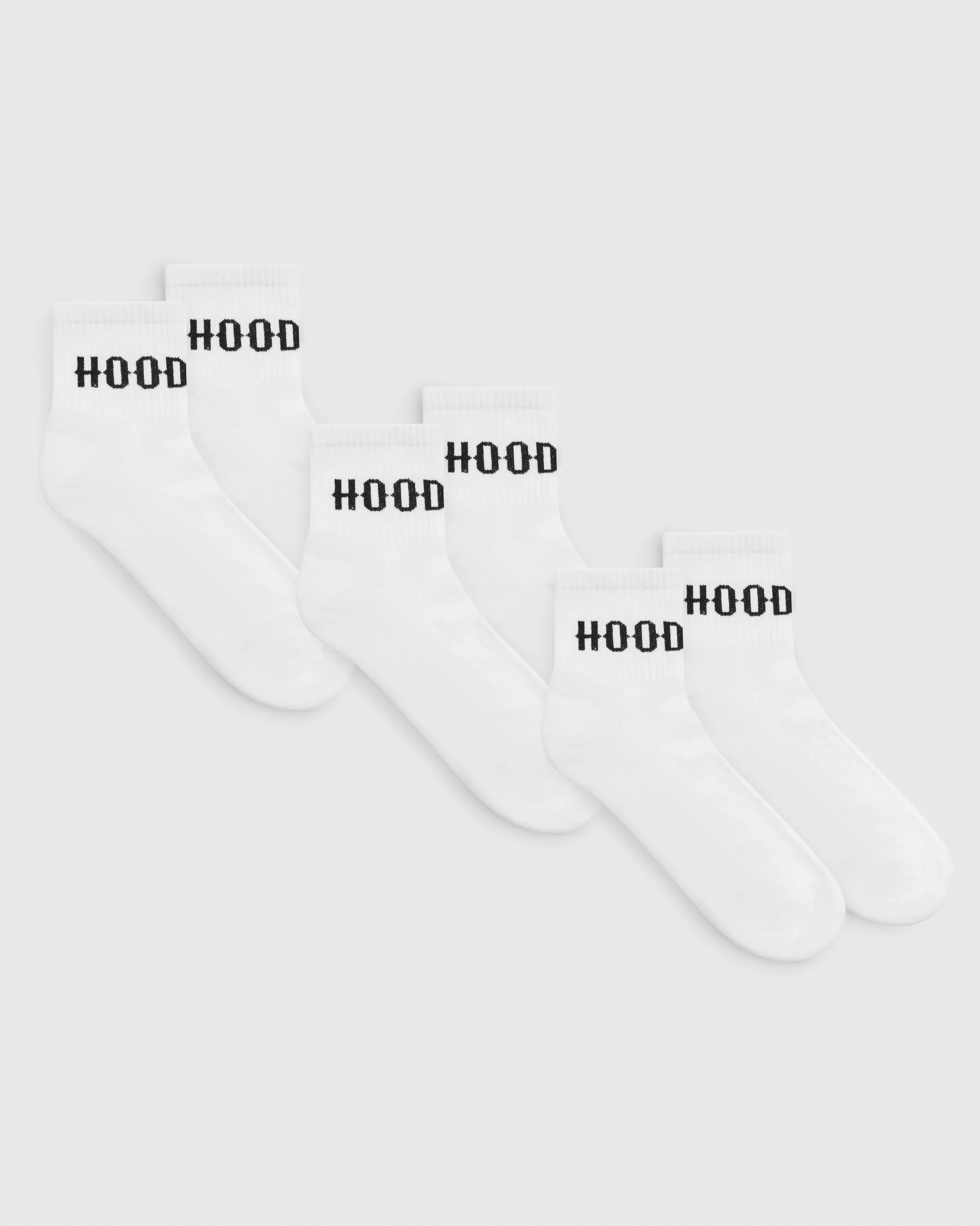 OG Core 3 Pack Quarter Socks - White/Black - Image 6