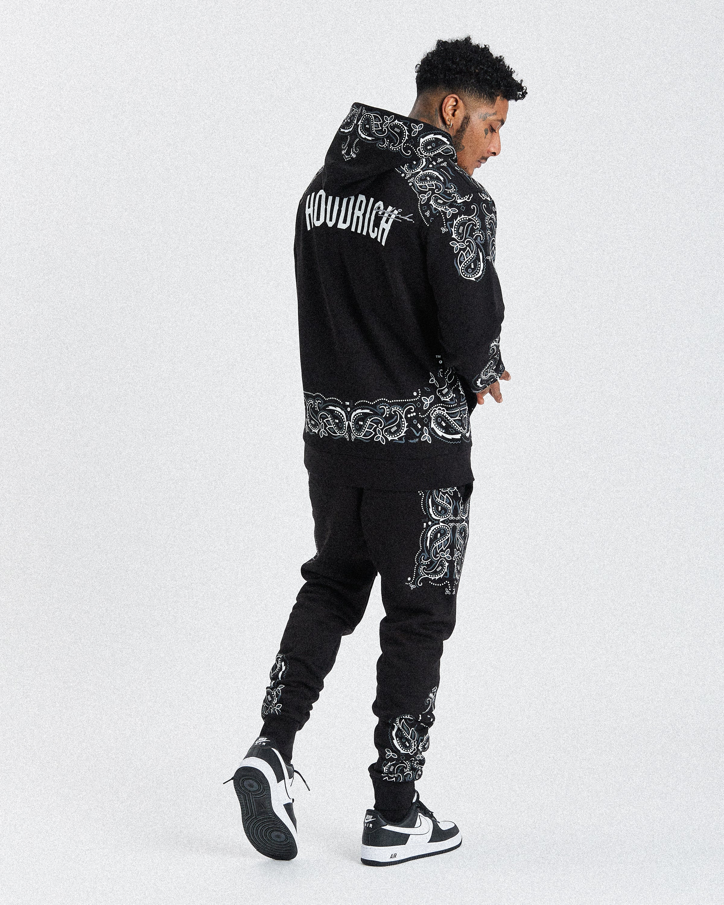 Motif Hoodie - Black/White/Grey - Image 4