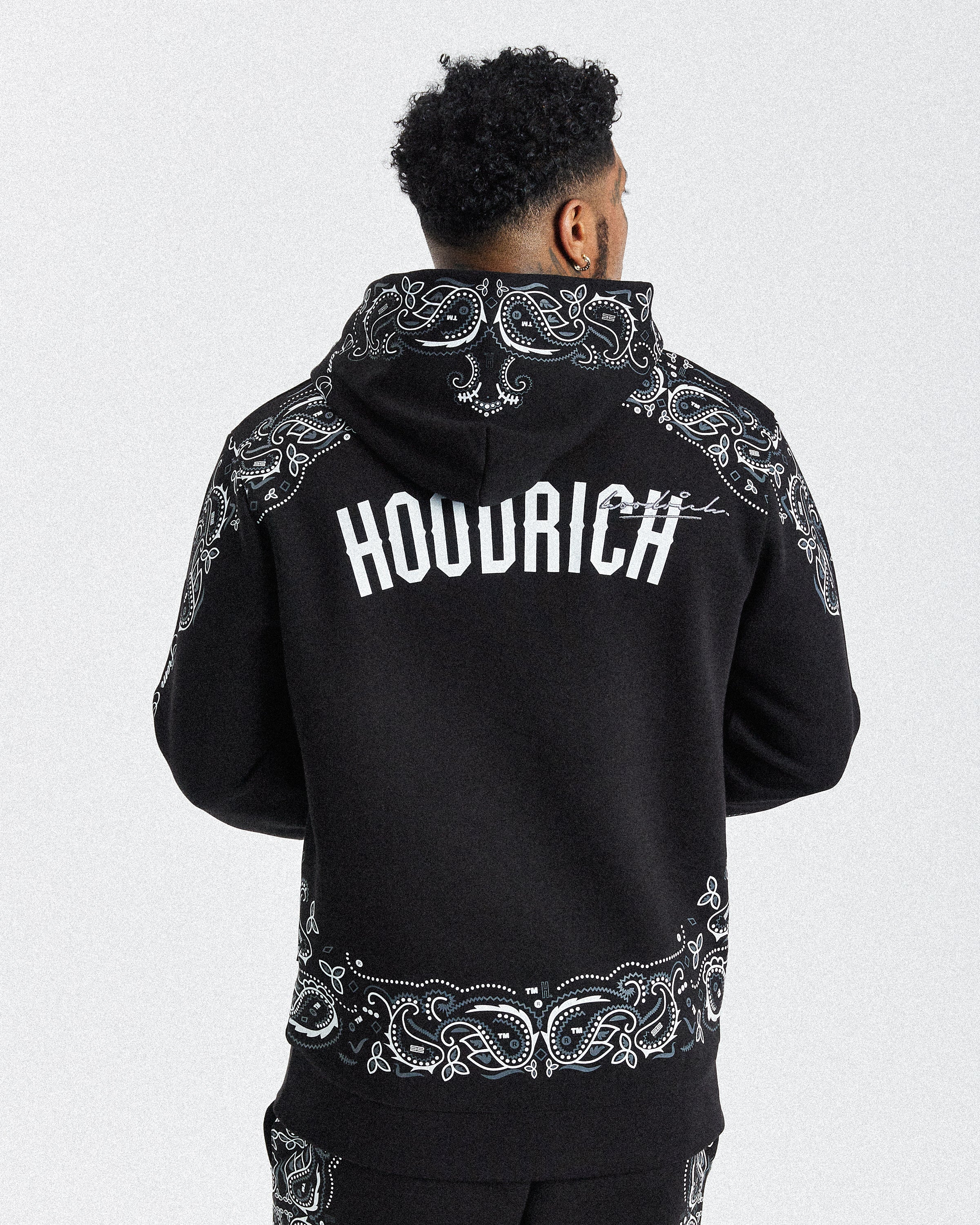 Motif Hoodie - Black/White/Grey - Image 5