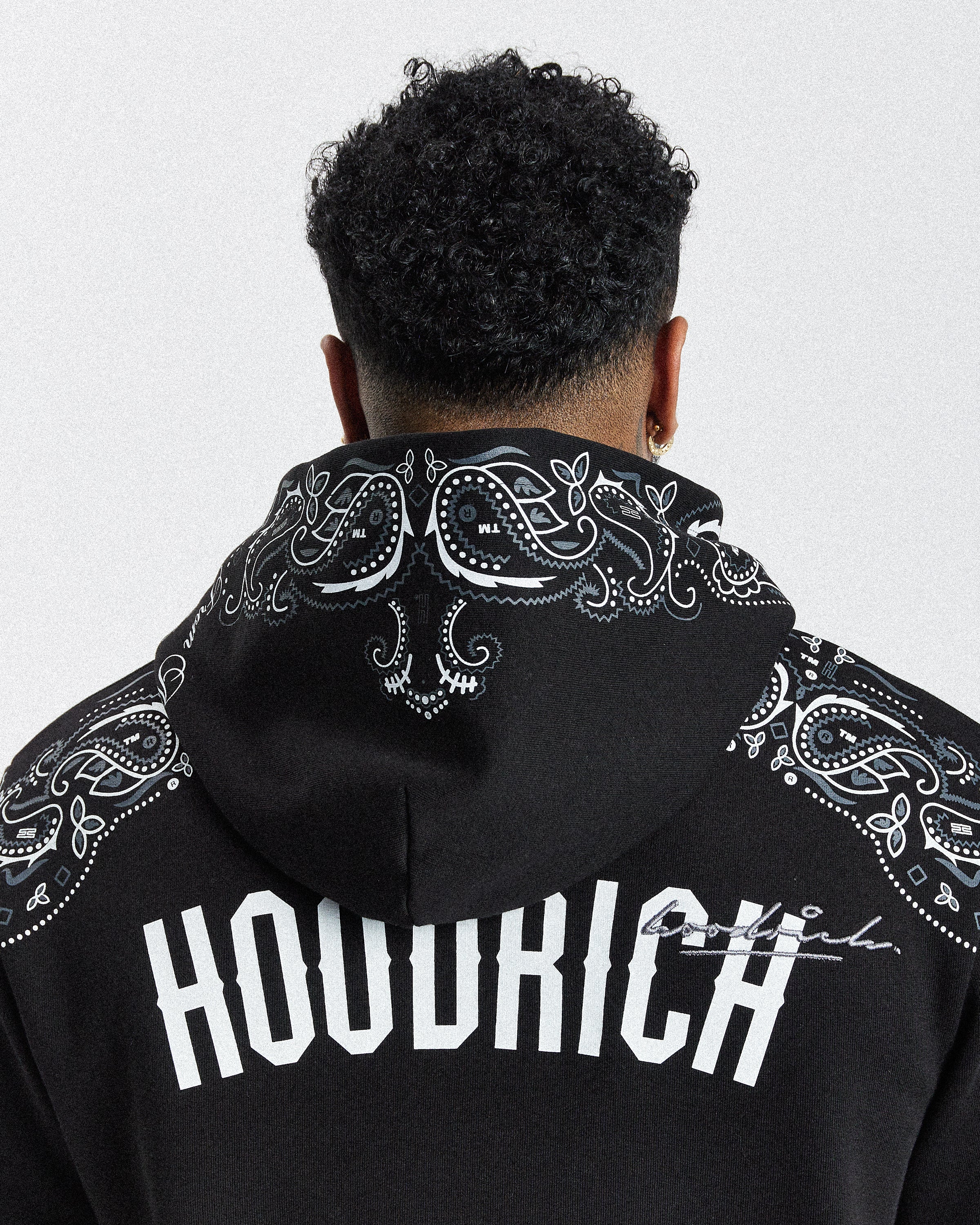 Motif Hoodie - Black/White/Grey - Image 9